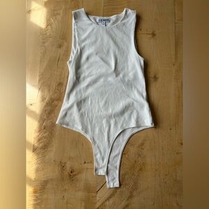 Steve Madden White Cream Bodysuit Tank Top